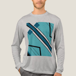 Aqua Black Fold Rand MCM-inspirerad Abstrakt T Shirt