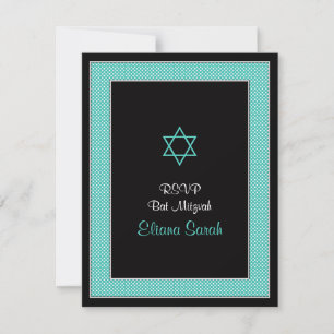 Aqua Black Mini Polka dots Bat mitzvah OSA kort