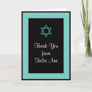 Aqua Black Mini Prickiga Fladdermus Bar Mitzvah Ta Tack Kort