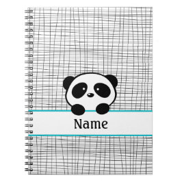 Aqua Black Personlig Panda bärbar dator Anteckningsbok Med Spiral