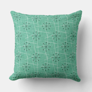 Aqua, Black, White Atomi mitten av århundradet Kudde