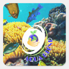 Aqua Blend Fyrkantigt Klistermärke