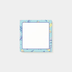 Aqua blommiga mönstrade vardagliga Post-it-lappar Post-it Block