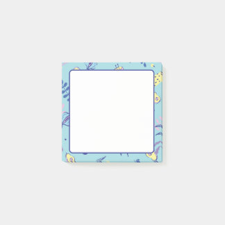 Aqua blommiga mönstrade vardagliga Post-it-lappar Post-it Block