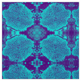 Aqua Blommigt Fabric Tyg