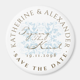 Aqua Blommigt Flourish Gifter sig STD Magnet