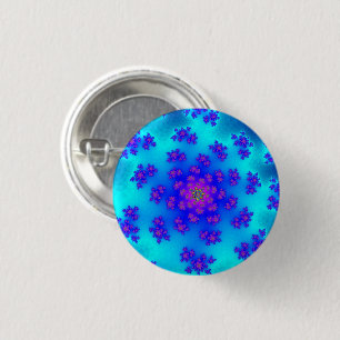 Aqua Blommigt Sprinkles Knapp