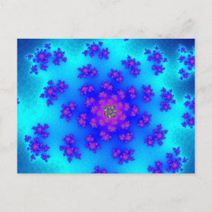 Aqua Blommigt Sprinkles Vykort