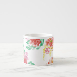 Aqua blommor espressomugg