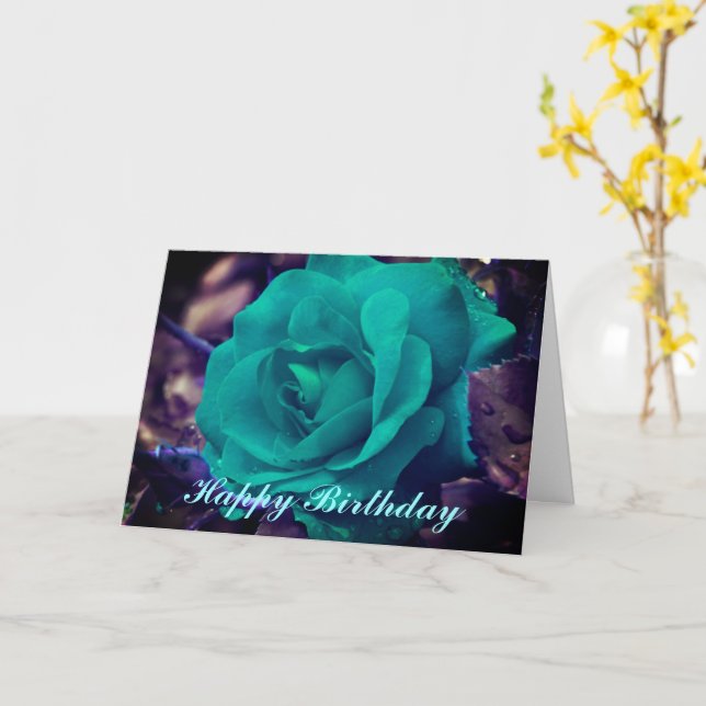 Aqua Blomsterfotografi Birthday Card Kort (Gul blomma)