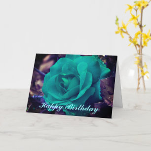 Aqua Blomsterfotografi Birthday Card Kort