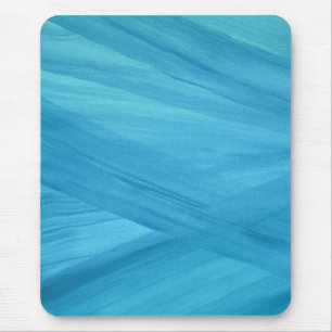 Aqua Blue Abstrakt Linjer Brushstrokes Mönster Musmatta