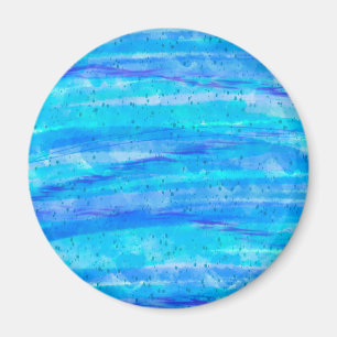 Aqua Blue Abstrakt Vinkarare Magnet