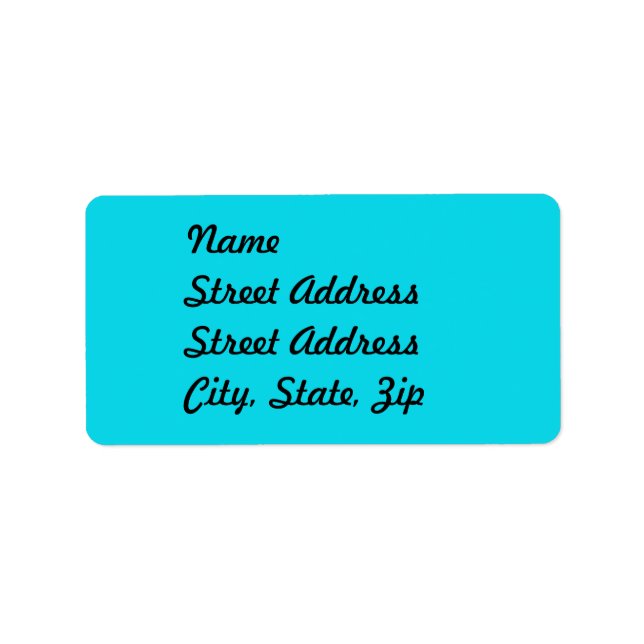 Aqua Blue Adress Sticker Adressetikett (Framsidan)