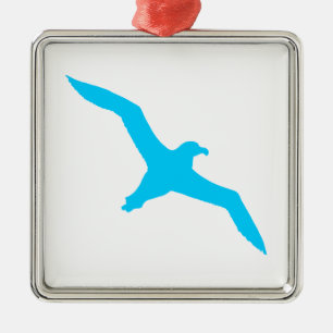 Aqua Blue Albatross Julgransprydnad Metall