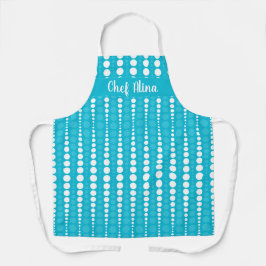 Aqua Blue and White Polka Dot Middium Apron