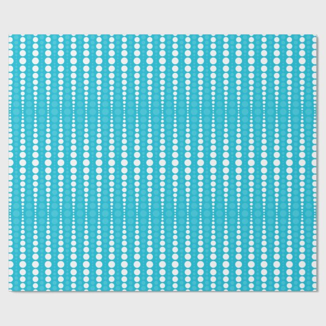 Aqua Blue and White Polka Dots Wrapping Paper Presentpapper (Platt)