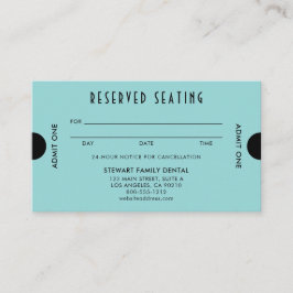 Aqua Blue Art Deco Reserved Seed Dental Tidsbeställning Kort