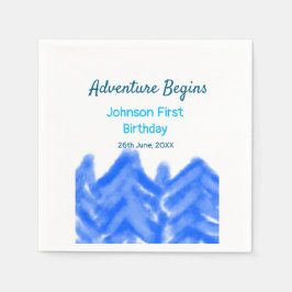 Aqua Blue Äventyr börjar 1:a födelsedag Pappersservett