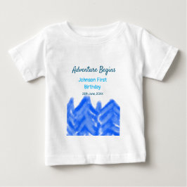 Aqua Blue Äventyr börjar 1:a födelsedag T Shirt