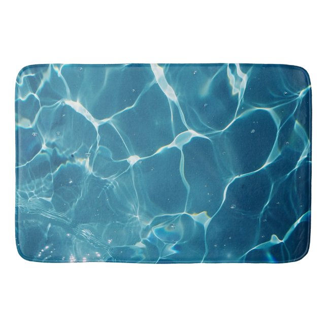Aqua Blue Bassäng Vatten Mönster Badrumsmatta (Framsidan)