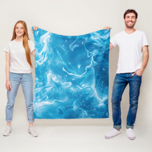 Aqua Blue Bassäng Vatten Mönster Fleecefilt