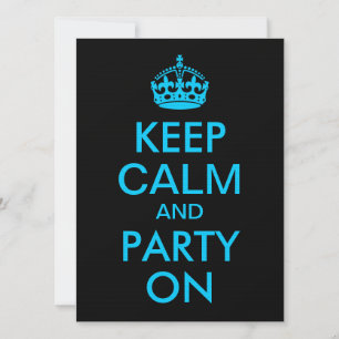Aqua Blue Behålla Lugn och Party på Inbjudningar