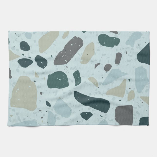 Aqua Blue Blob Kitchen Towel Kökshandduk (Horisontell)