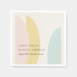  Aqua Blue Bröllop i Modern Abstrakt Gult Pappersservett