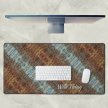 Aqua Blue Brown och Orange Vild Tribal Abstrakt