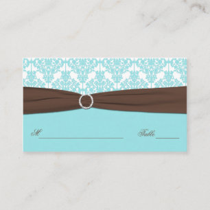 Aqua Blue, Brown, Vita parkeringskort Placeringskort
