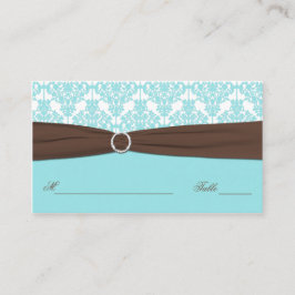 Aqua Blue, Brown, Vita parkeringskort Placeringskort