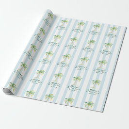 Aqua Blue Cabana Stripes Palm Beach Club Presentpapper