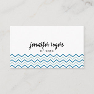 Aqua Blue Chevron Mönster Boutique Visitkort