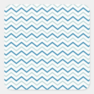 Aqua Blue Chevron Mönster Fyrkantigt Klistermärke