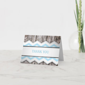 Aqua Blue Chevron & Wood Rustic - tackkort