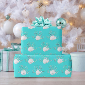 Aqua Blue Coastal jul Starfish Sand Dollar Presentpapper