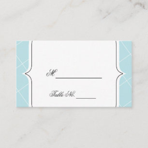 Aqua Blue Diamond Scallop Bröllop Place Cards Placeringskort