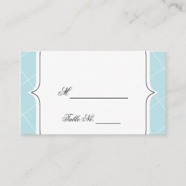 Aqua Blue Diamond Scallop Bröllop Place Cards Placeringskort