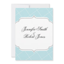 Aqua Blue Diamond Scallop bröllopsinbjudning