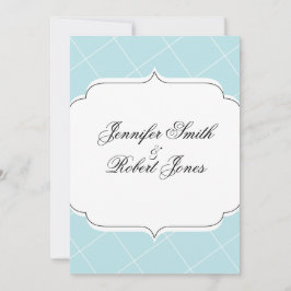 Aqua Blue Diamond Scallop bröllopsinbjudning Inbjudningar