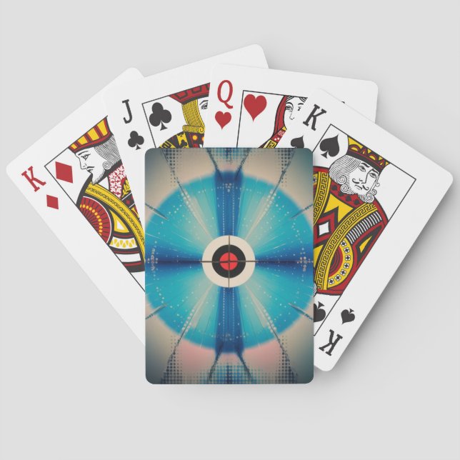 Aqua Blue Dot Grid Abstract Deck Playing Cards Casinokort (Baksidan)