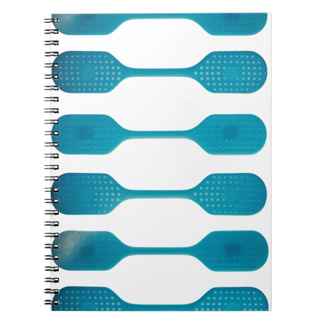 Aqua Blue Dot Grid Abstract Spiral Photo Notebook Anteckningsbok (Framsidan)