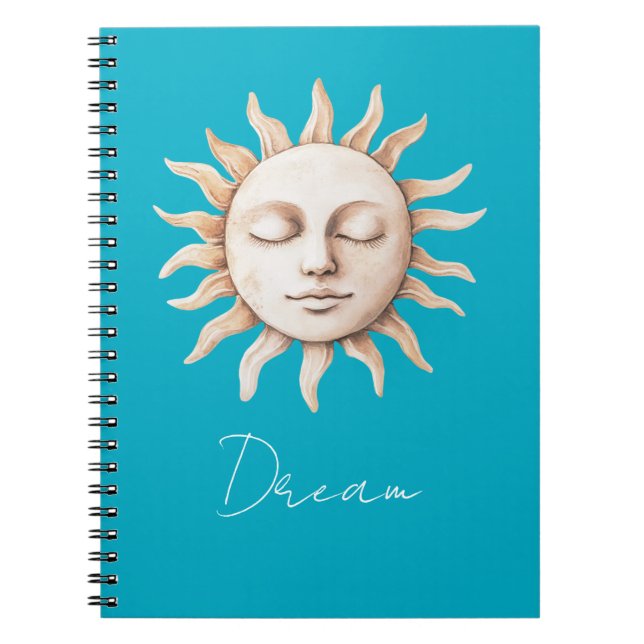 Aqua Blue dröm Sicilian sol Anteckningsbok (Framsidan)