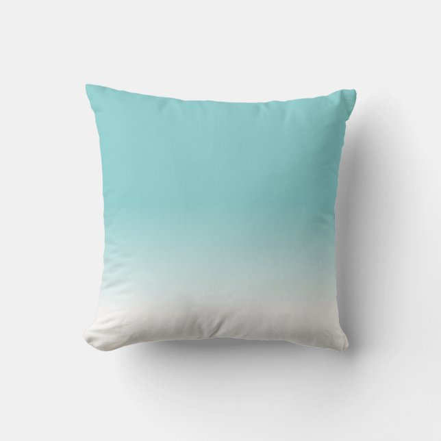 Aqua Blue Färg från 2021 Popular Ombre Kudde (Framsida)