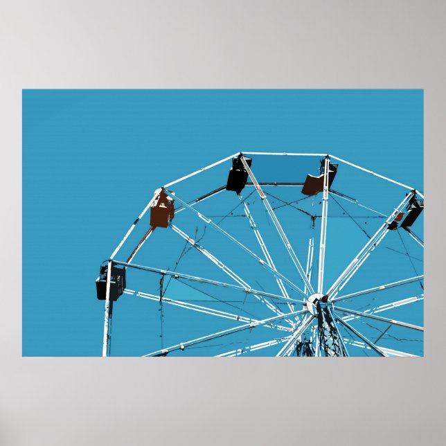 Aqua Blue Ferris Wheel Poster (Framsidan)