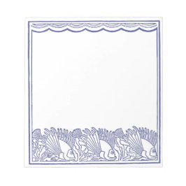 Aqua Blue Fishes Gräns Anteckningsblock