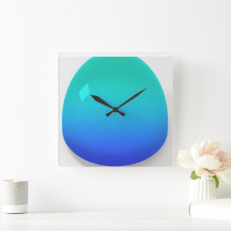 Aqua Blue Fyrkantig Klocka