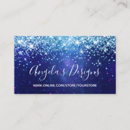 Aqua Blue Galaxy Glitter Webbutik Visitkort