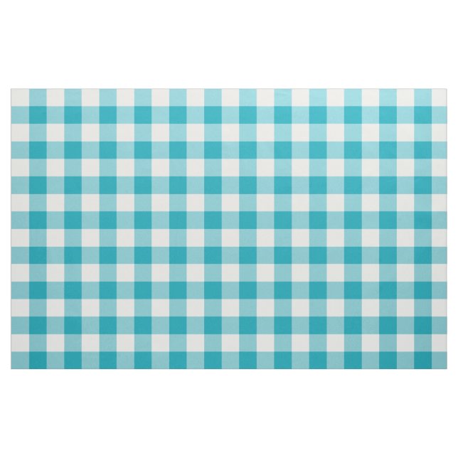 Aqua Blue Gingham Mönster Fabric Tyg (Yard)